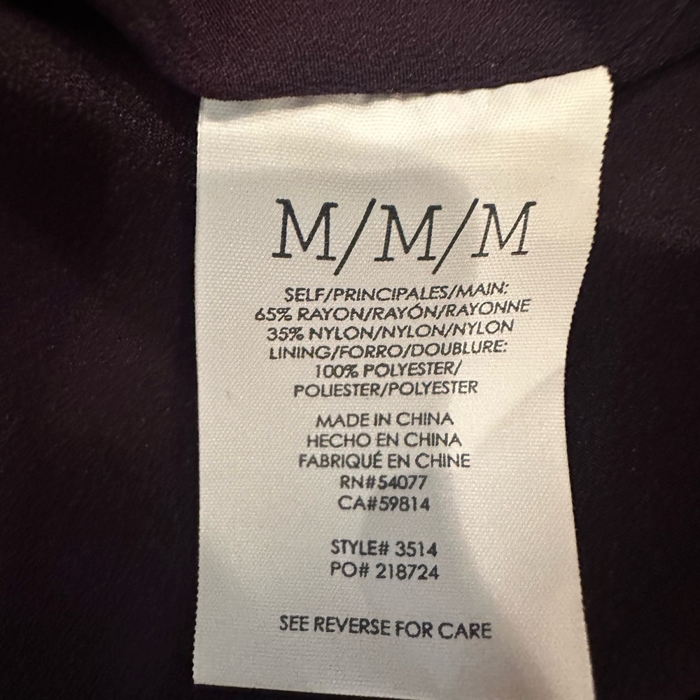 Cabi Radiant Velvet Burnout Dress-Purple-adjustable straps-Sz Med Whimsigoth - Picture 6 of 6